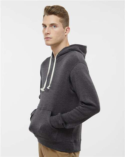 J. America Triblend Fleece Hooded Sweatshirt 8871 Black Triblend