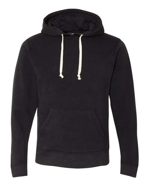 J. America Triblend Fleece Hooded Sweatshirt 8871 Black Solid