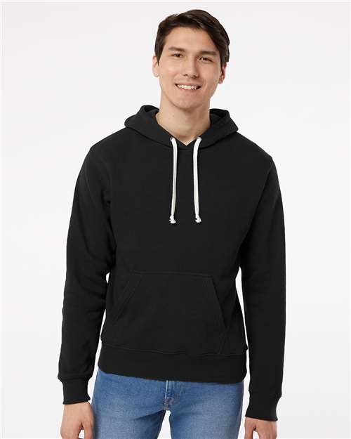 Custom Embroidered  J. America Triblend Fleece Hooded Sweatshirt 8871 Black Solid
