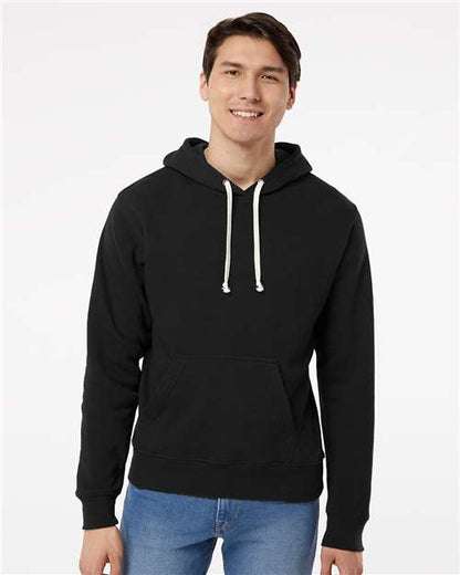 Custom Embroidered  J. America Triblend Fleece Hooded Sweatshirt 8871 Black Solid