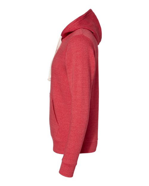 J. America Triblend Fleece Hooded Sweatshirt 8871 Red Triblend