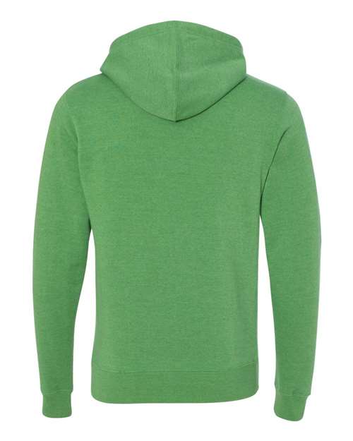 J. America Triblend Fleece Hooded Sweatshirt 8871 Green Triblend