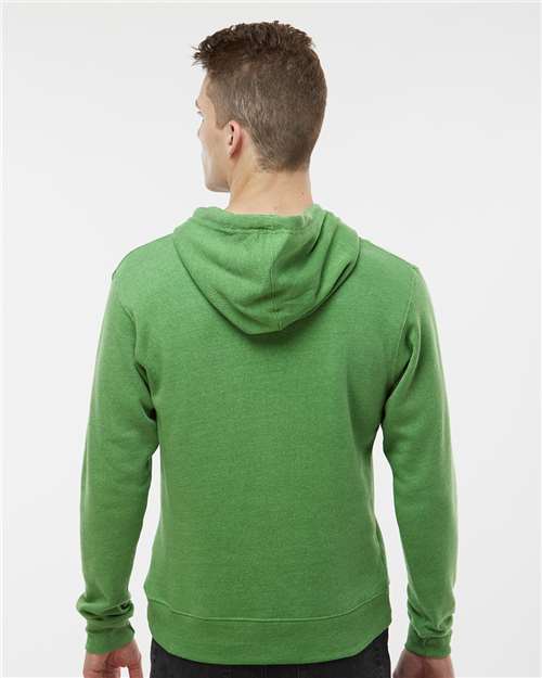 J. America Triblend Fleece Hooded Sweatshirt 8871 Green Triblend