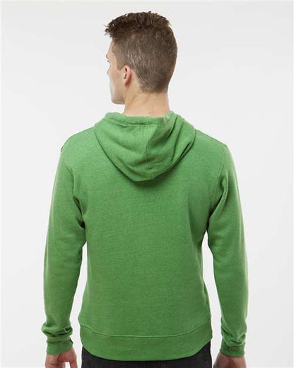 J. America Triblend Fleece Hooded Sweatshirt 8871 Green Triblend