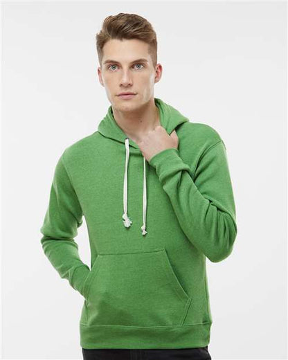 Custom Embroidered  J. America Triblend Fleece Hooded Sweatshirt 8871 Green Triblend