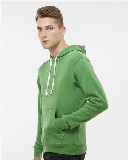 J. America Triblend Fleece Hooded Sweatshirt 8871 Green Triblend