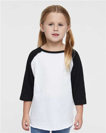 Custom Embroidered  Rabbit Skins Toddler Baseball Fine Jersey Three-Quarter Sleeve Tee 3330  
