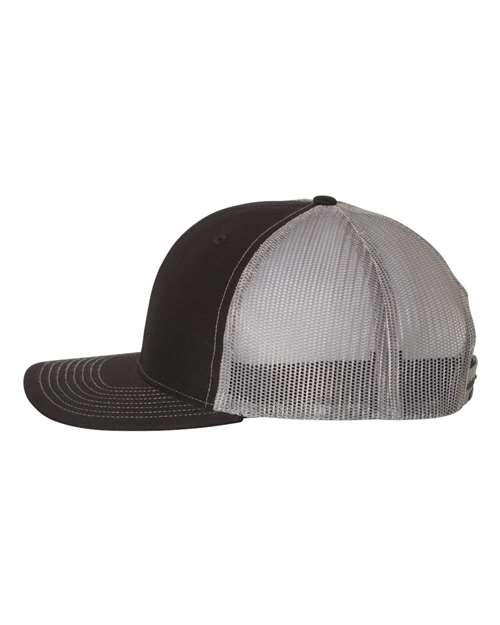 Richardson Snapback Trucker Cap 112 Black/ Charcoal Custom Embroidered Business Logo