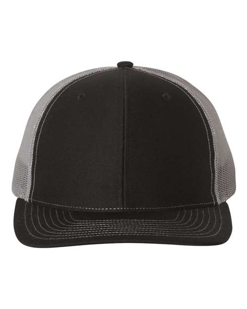 Richardson Snapback Trucker Cap 112 Black/ Charcoal Custom Embroidered Business Logo