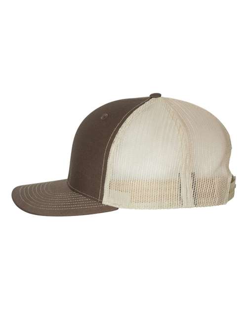 Richardson Snapback Trucker Cap 112 Brown/ Khaki Custom Embroidered Business Logo