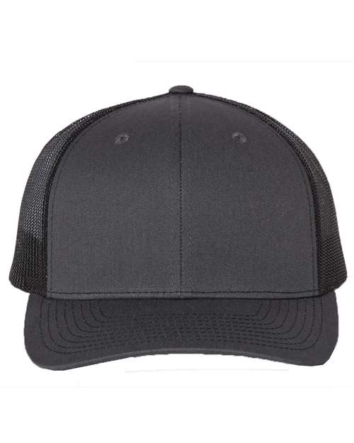 Richardson Snapback Trucker Cap 112 Charcoal/ Black Custom Embroidered Business Logo