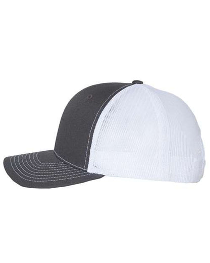 Richardson Snapback Trucker Cap 112 Charcoal/ White Custom Embroidered Business Logo