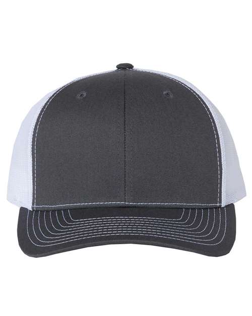 Richardson Snapback Trucker Cap 112 Charcoal/ White Custom Embroidered Business Logo