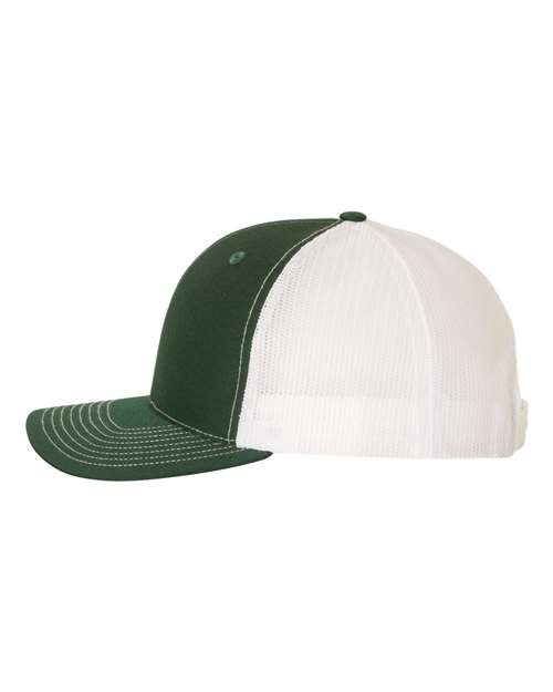 Richardson Snapback Trucker Cap 112 Dark Green/ White Custom Embroidered Business Logo