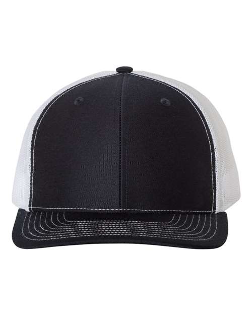 Richardson Snapback Trucker Cap 112 Navy/ White Custom Embroidered Business Logo