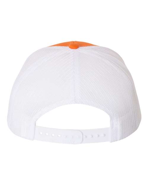 Richardson Snapback Trucker Cap 112 Orange/ White Custom Embroidered Business Logo