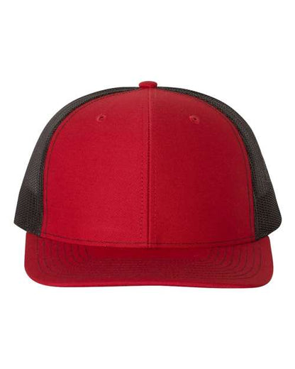 Richardson Snapback Trucker Cap 112 Red/ Black Custom Embroidered Business Logo