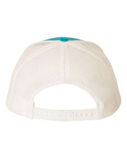 Richardson Snapback Trucker Cap 112 Cyan/ White Custom Embroidered Business Logo