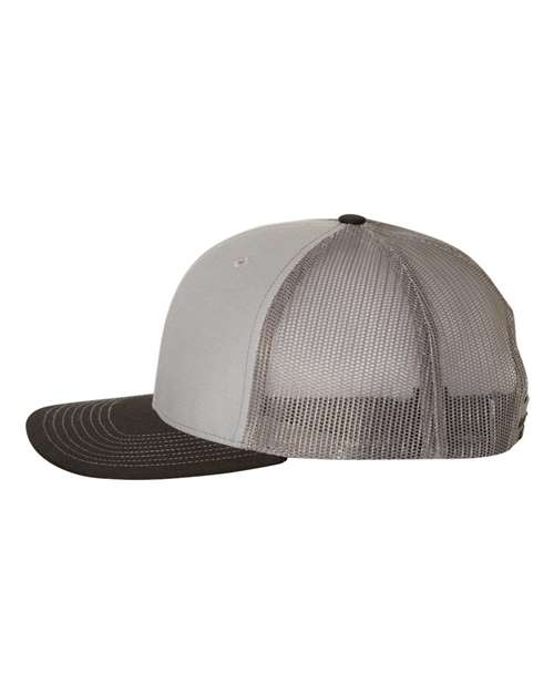 Richardson Snapback Trucker Cap 112 Grey/ Charcoal/ Black Custom Embroidered Business Logo