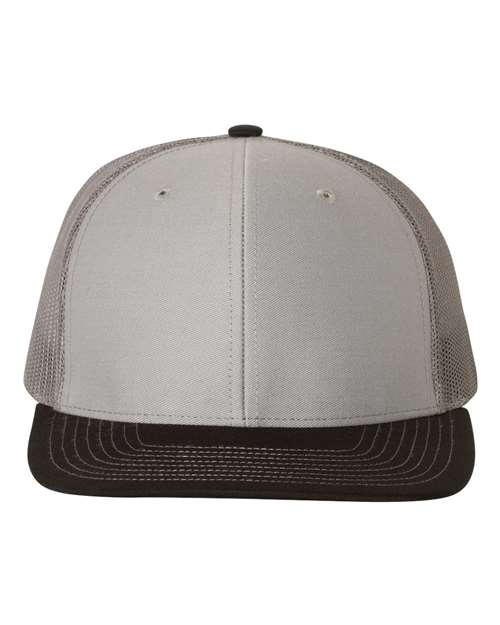 Richardson Snapback Trucker Cap 112 Grey/ Charcoal/ Black Custom Embroidered Business Logo