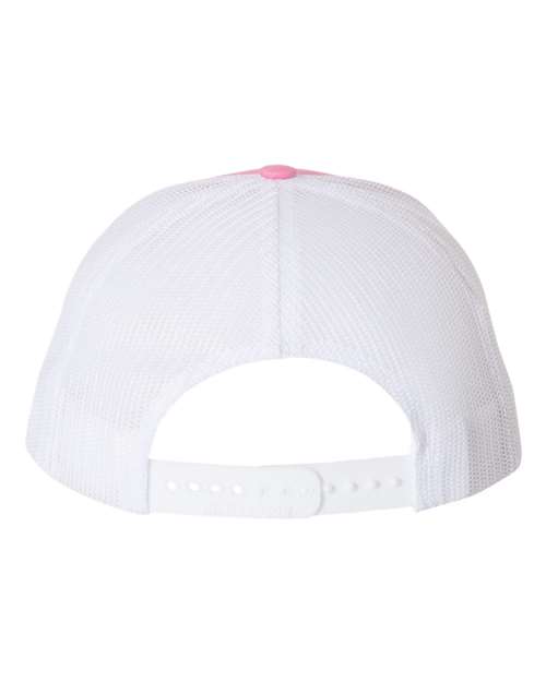 Richardson Snapback Trucker Cap 112 Hot Pink/ White Custom Embroidered Business Logo