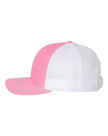 Richardson Snapback Trucker Cap 112 Hot Pink/ White Custom Embroidered Business Logo