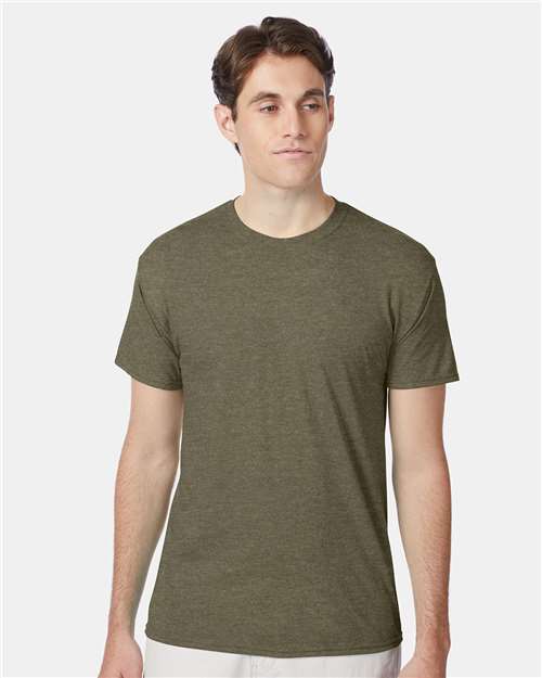 Custom Embroidered  Hanes Perfect-T Triblend T-Shirt 42TB Military Green Triblend