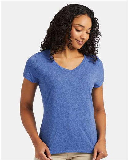 Custom Embroidered  Hanes Perfect-T Women’s Triblend V-Neck T-Shirt 42VT  