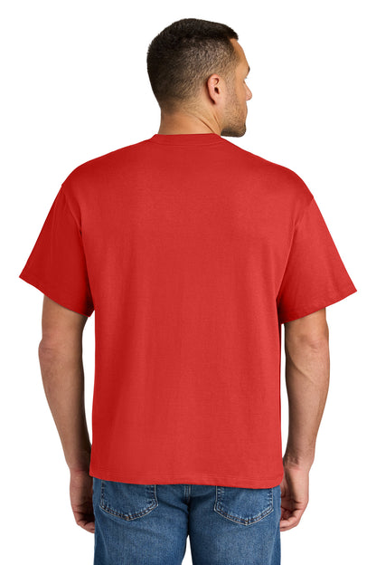 Custom Embroidered Hanes Beefy-T Retro Street Tee 5180R,Poppy Red