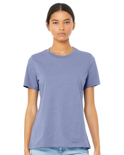 Custom Embroidered  BELLA + CANVAS Women’s Relaxed Jersey Tee 6400 Lavender Blue