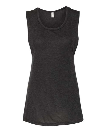 BELLA + CANVAS Women's Flowy Scoop Muscle Tank 8803 Black Heather
