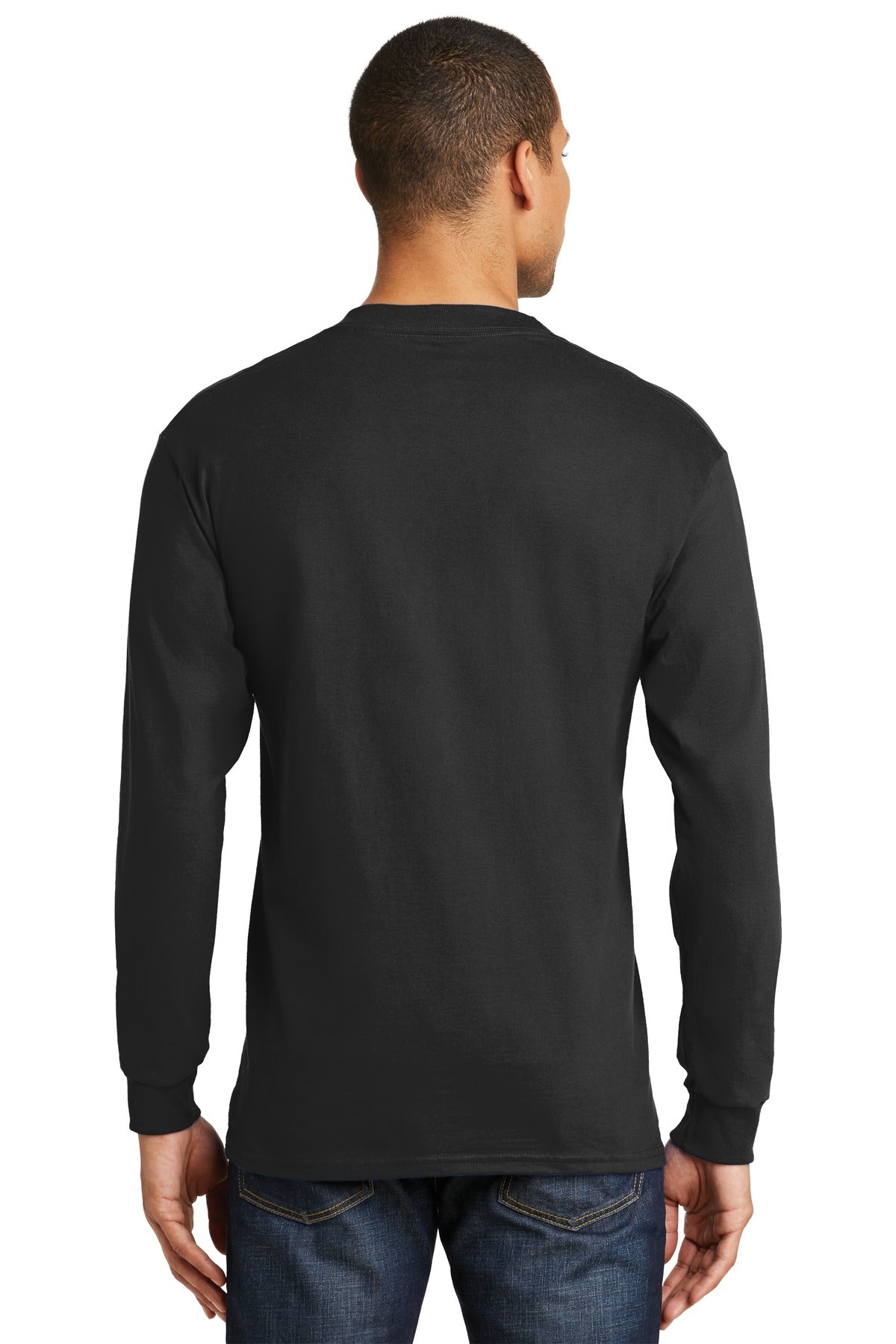 Custom Embroidered Hanes Beefy-T -  100% Cotton Long Sleeve T-Shirt.  5186,Black