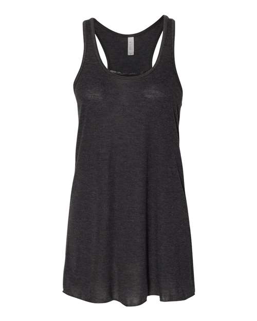 BELLA + CANVAS Women's Flowy Racerback Tank 8800 Black Heather