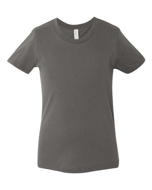 BELLA + CANVAS Youth Jersey Tee 3001Y Asphalt Custom Embroidered Business Logo