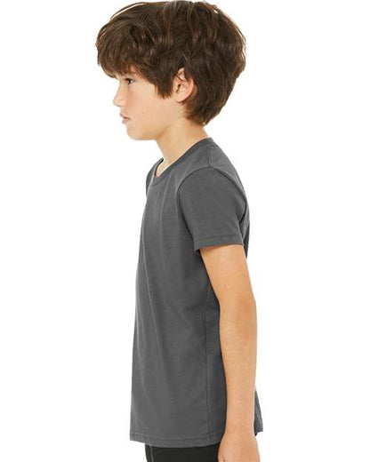 BELLA + CANVAS Youth Jersey Tee 3001Y Asphalt Custom Embroidered Business Logo