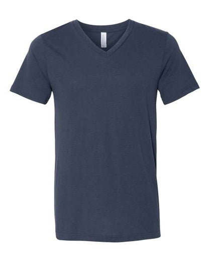 BELLA + CANVAS Triblend V-Neck Short Sleeve Tee 3415 Solid Navy Triblend