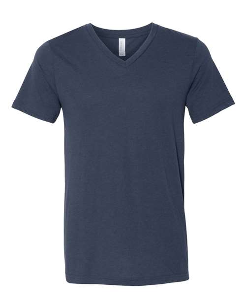 BELLA + CANVAS Triblend V-Neck Short Sleeve Tee 3415 Solid Navy Triblend