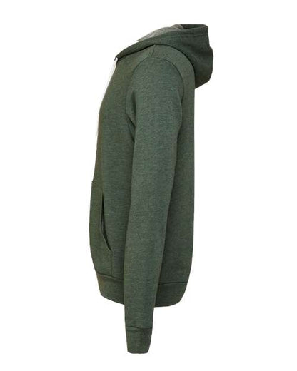 BELLA + CANVAS Sponge Fleece Hoodie 3719 Heather Forest Custom Embroidered Business Logo