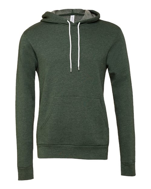 BELLA + CANVAS Sponge Fleece Hoodie 3719 Heather Forest Custom Embroidered Business Logo