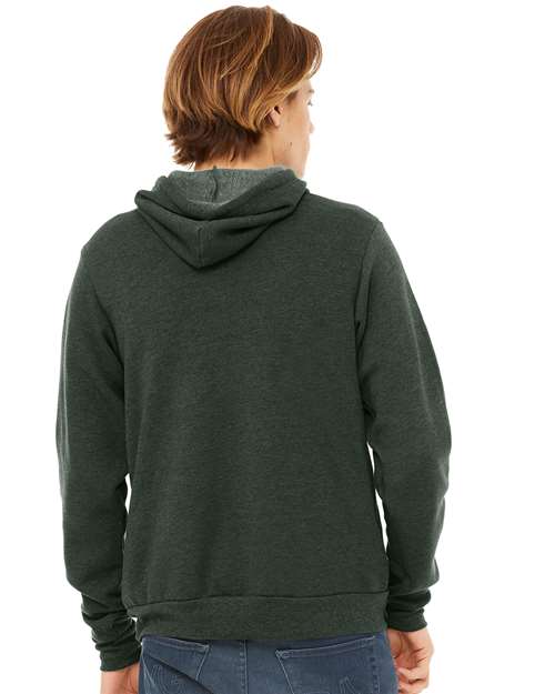 BELLA + CANVAS Sponge Fleece Hoodie 3719 Heather Forest Custom Embroidered Business Logo