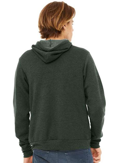 BELLA + CANVAS Sponge Fleece Hoodie 3719 Heather Forest Custom Embroidered Business Logo