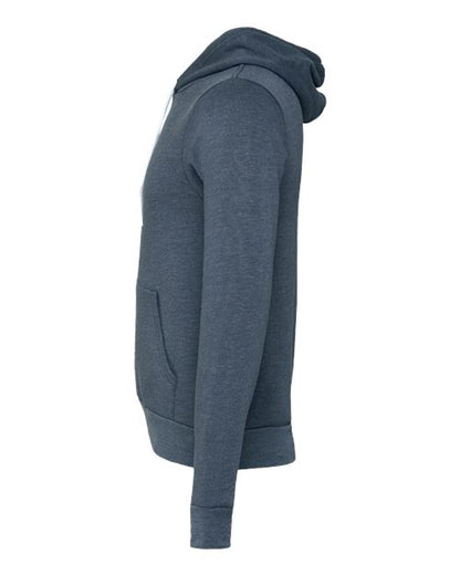 BELLA + CANVAS Sponge Fleece Hoodie 3719 Heather Navy Custom Embroidered Business Logo