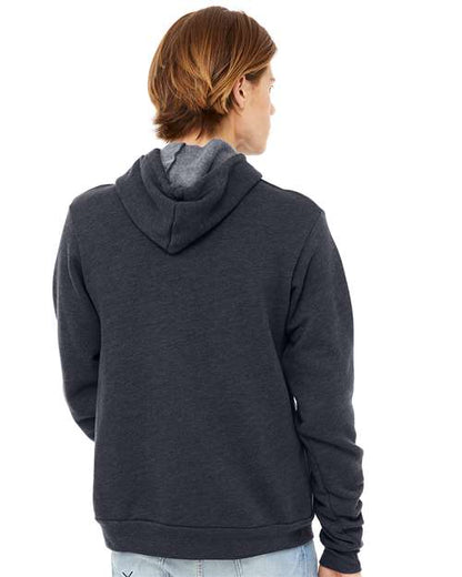 BELLA + CANVAS Sponge Fleece Hoodie 3719 Heather Navy Custom Embroidered Business Logo