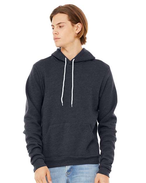Custom Embroidered  BELLA + CANVAS Sponge Fleece Hoodie 3719 Heather Navy