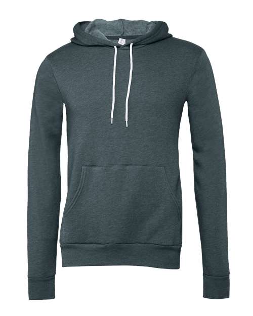 BELLA + CANVAS Sponge Fleece Hoodie 3719 Heather Slate Custom Embroidered Business Logo