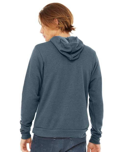 BELLA + CANVAS Sponge Fleece Hoodie 3719 Heather Slate Custom Embroidered Business Logo