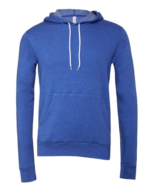 BELLA + CANVAS Sponge Fleece Hoodie 3719 Heather True Royal Custom Embroidered Business Logo