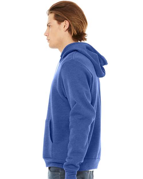 BELLA + CANVAS Sponge Fleece Hoodie 3719 Heather True Royal Custom Embroidered Business Logo
