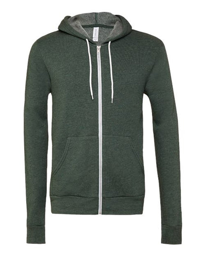 BELLA + CANVAS Sponge Fleece Full-Zip Hoodie 3739 Heather Forest