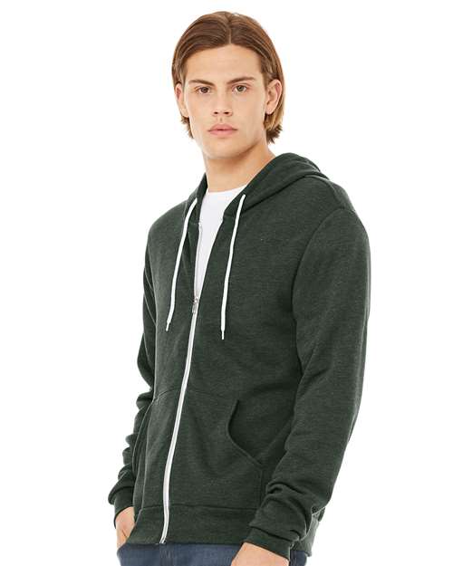 BELLA + CANVAS Sponge Fleece Full-Zip Hoodie 3739 Heather Forest